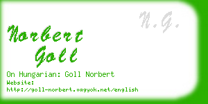 norbert goll business card